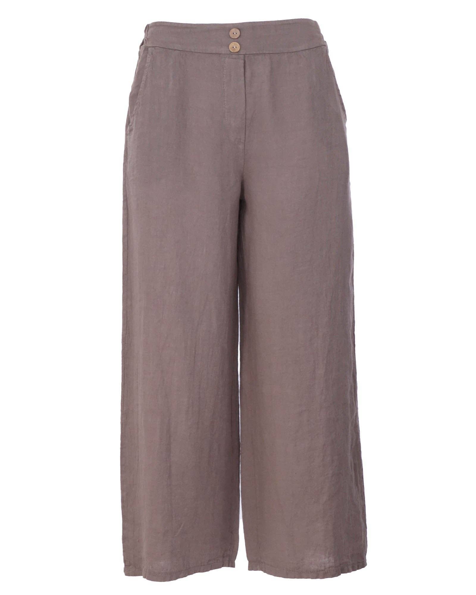 Linen Trousers: Navy / One Size