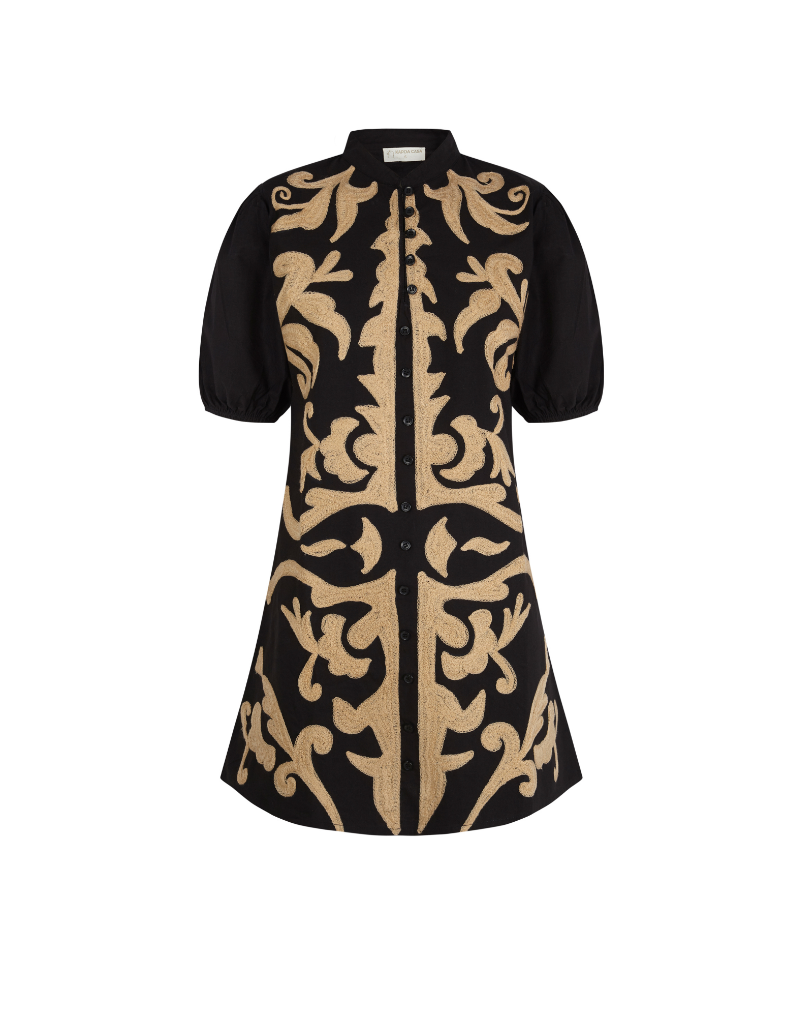 Kapda Casa. Marisol Embroidered Cotton Dress — Size M