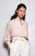 Fine Cord Blouse — Linen Beige / Size L