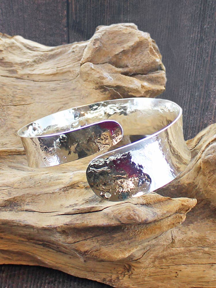 Sculptural silver cuff