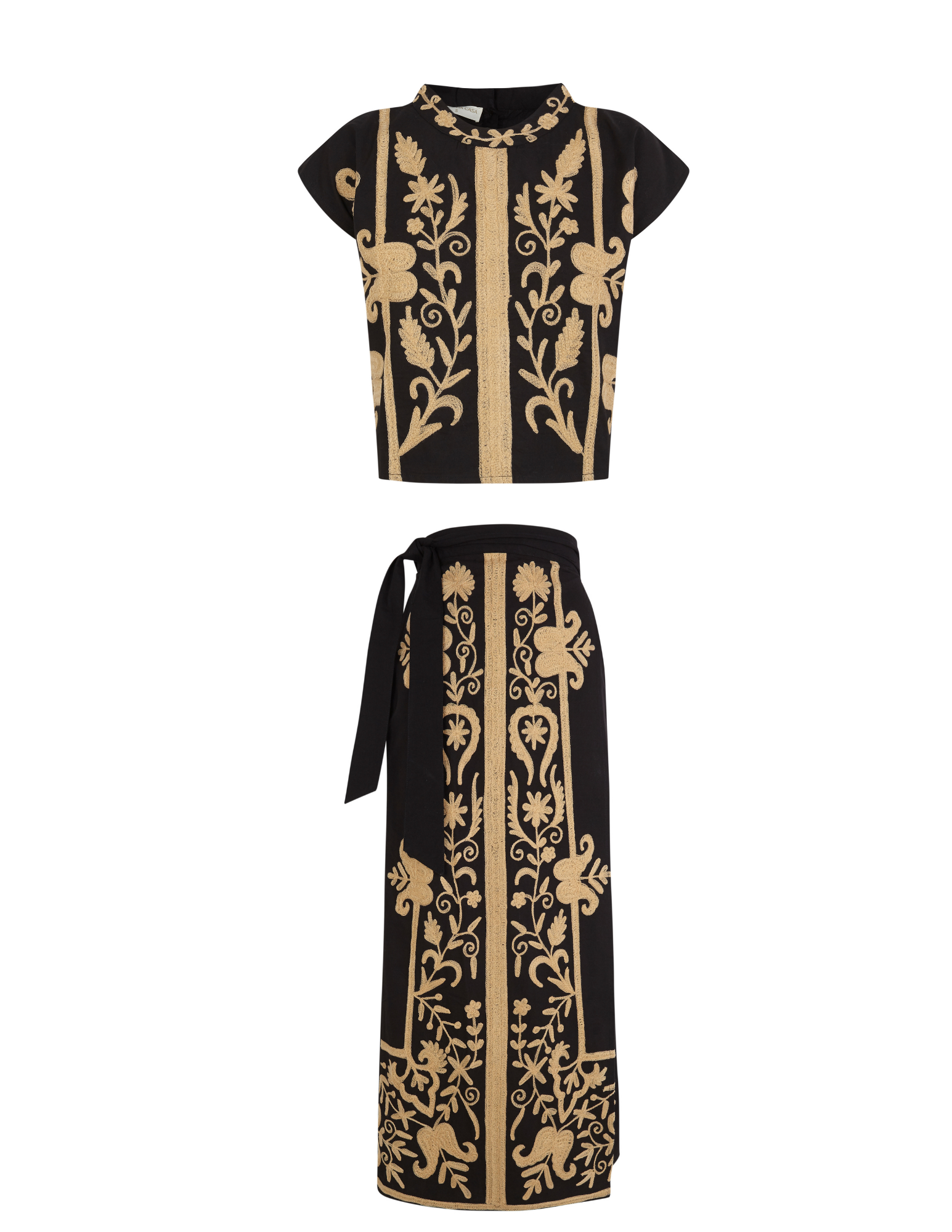 Kapda Casa. Tierra - Embroidered skirt and top. M