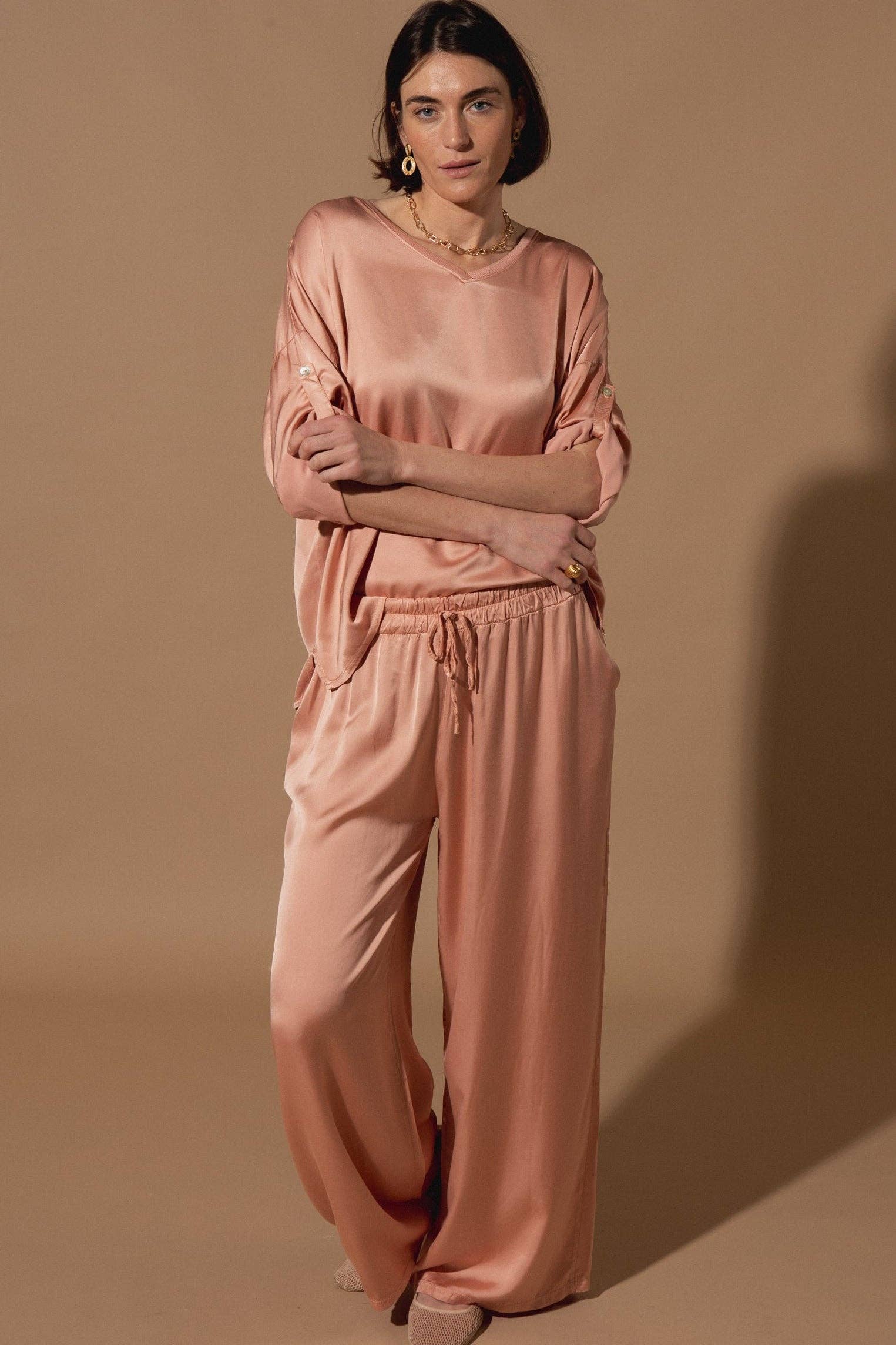 Marilou Silk Trousers: Ice Blue