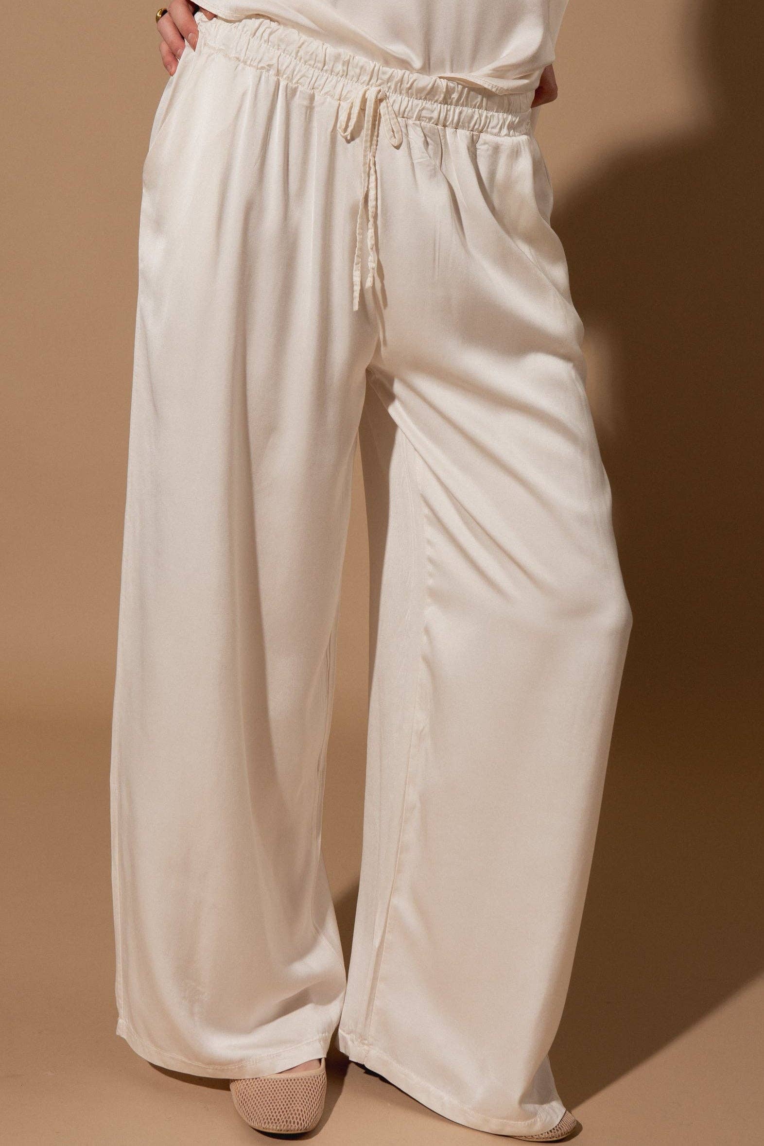 Marilou Silk Trousers: Ice Blue