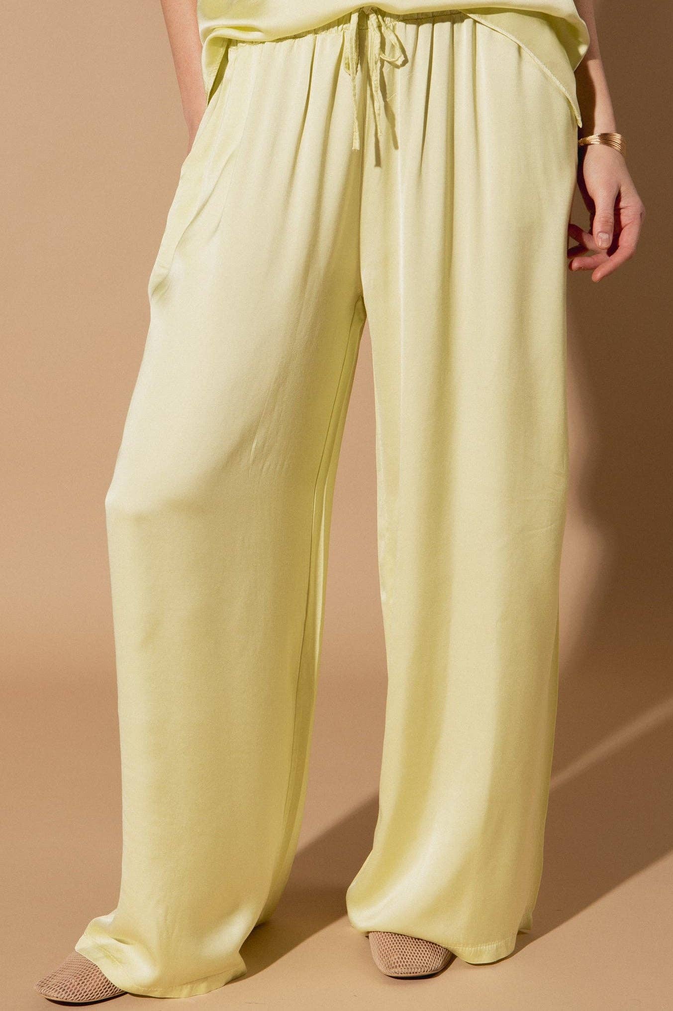 Marilou Silk Trousers: Peach Blush