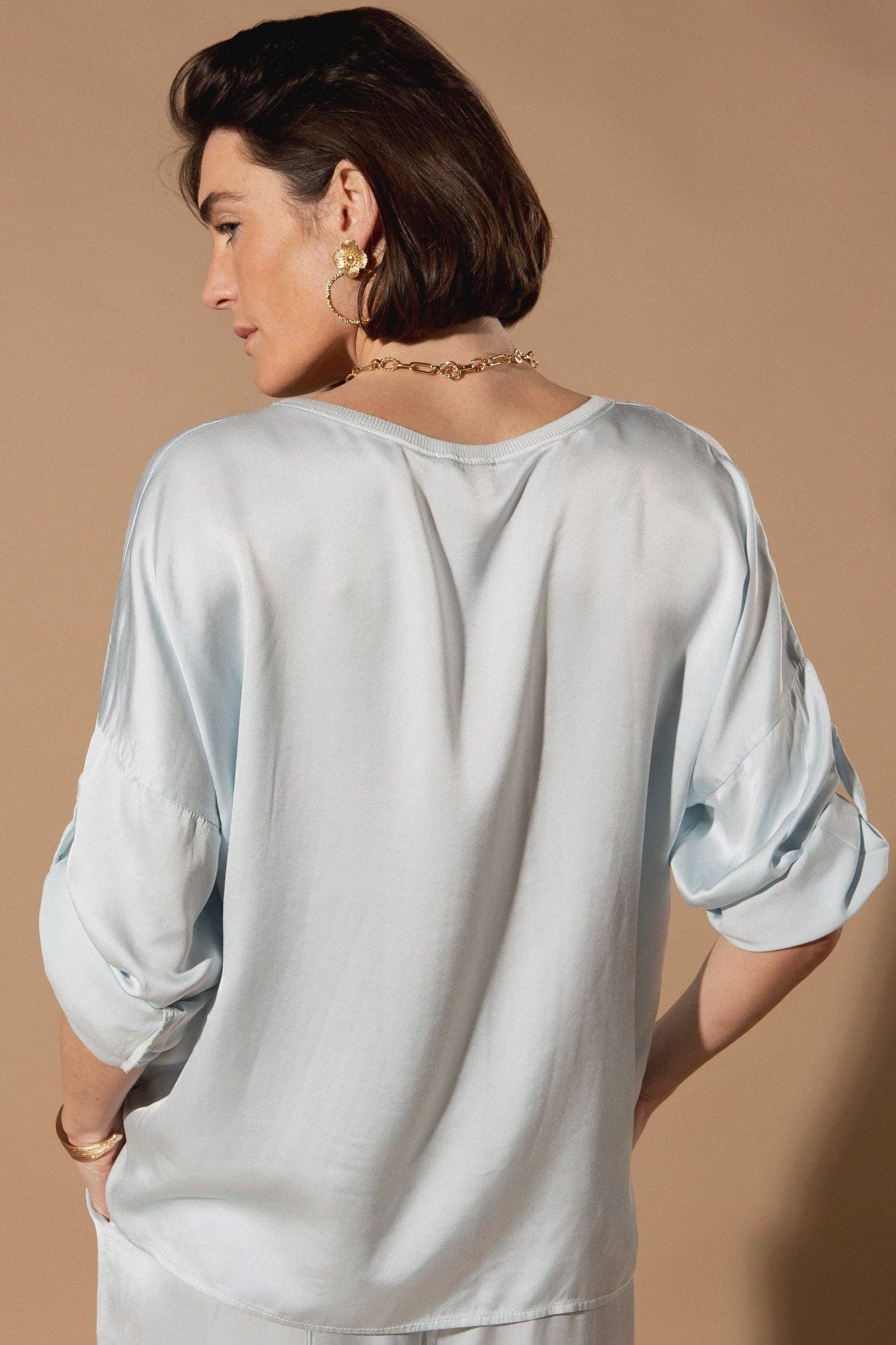 Marilou Silk Top: Peach Blush