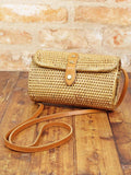 BASKET BARREL BAG WITH BATIK FABRIC LINING