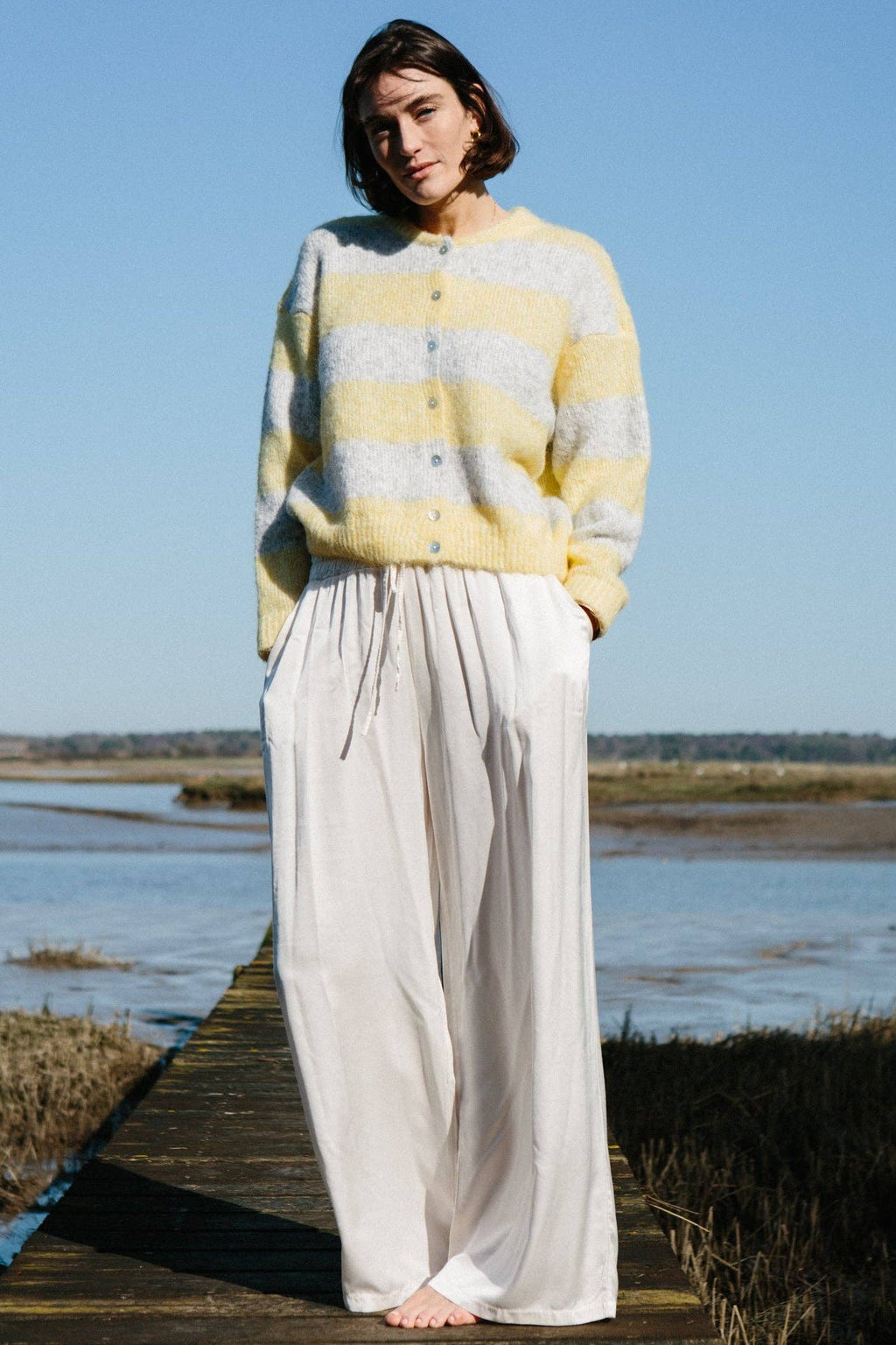 Marilou Silk Trousers: Ice Blue