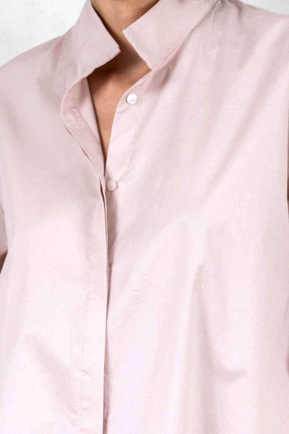 SPOON. Stretch Cotton Blouse — Pale Powder Rose / Size S
