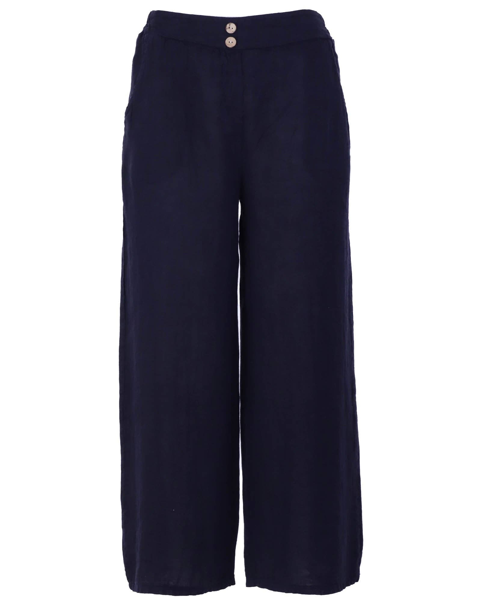 Linen Trousers: Truffle / One Size