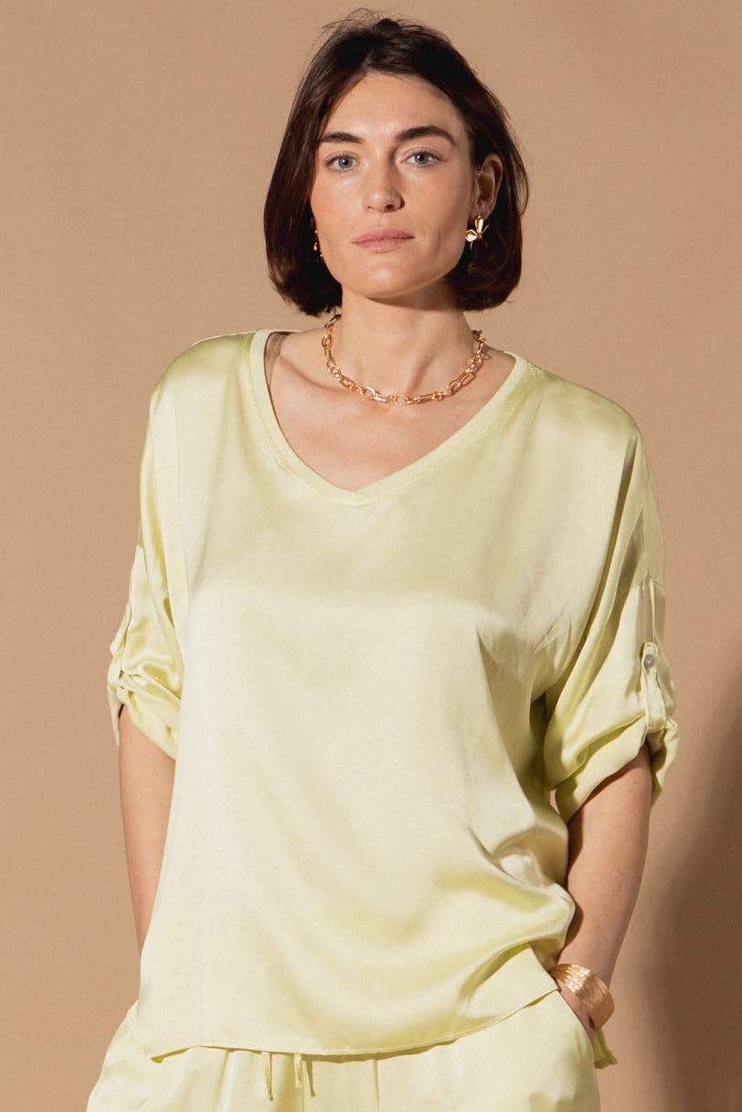 Marilou Silk Top: Peach Blush