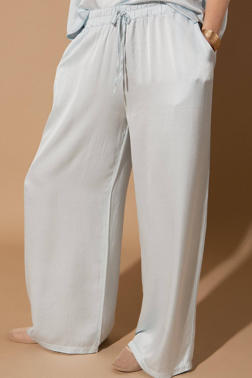 Marilou Silk Trousers: Peach Blush