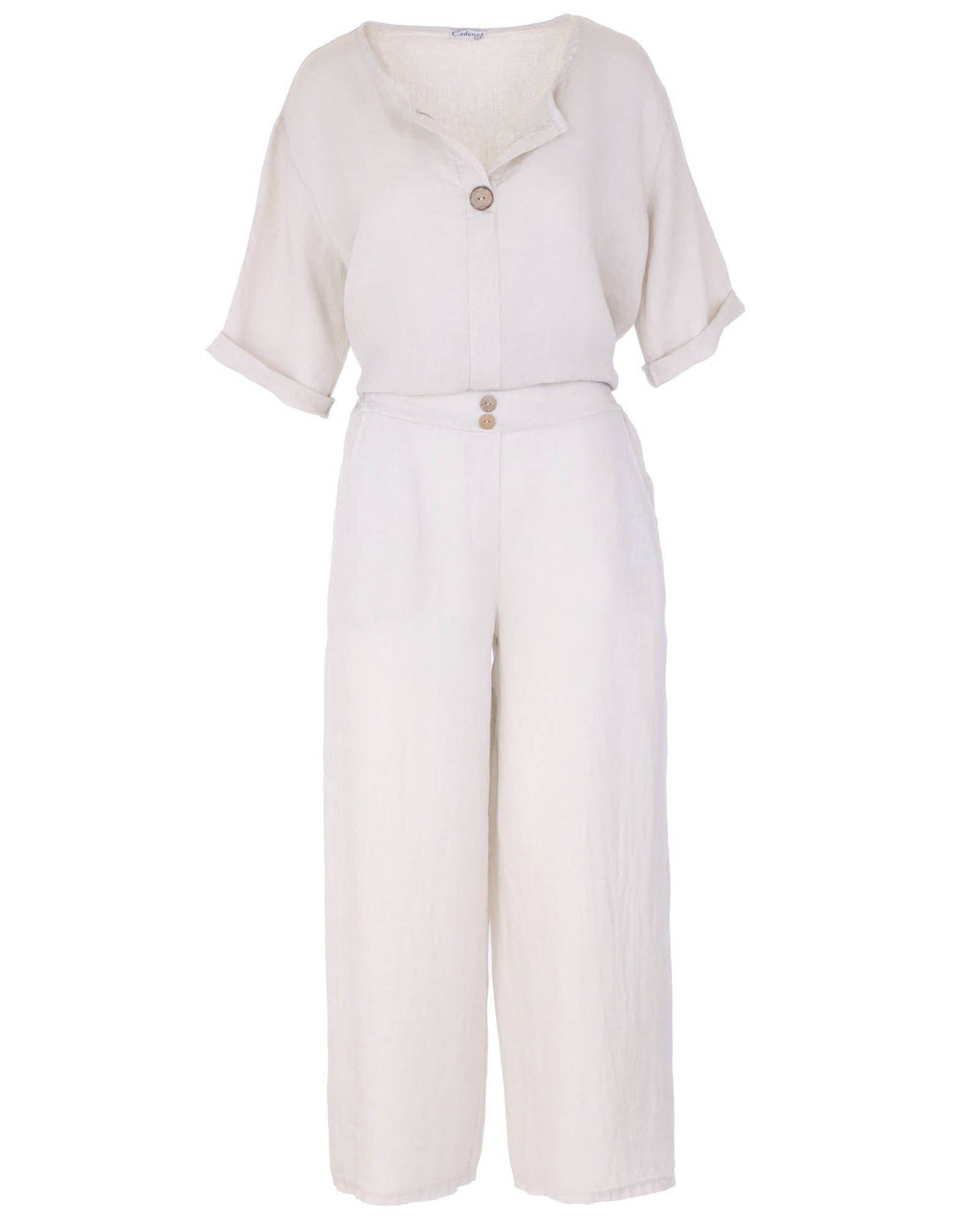 Linen Trousers: Sand / One Size