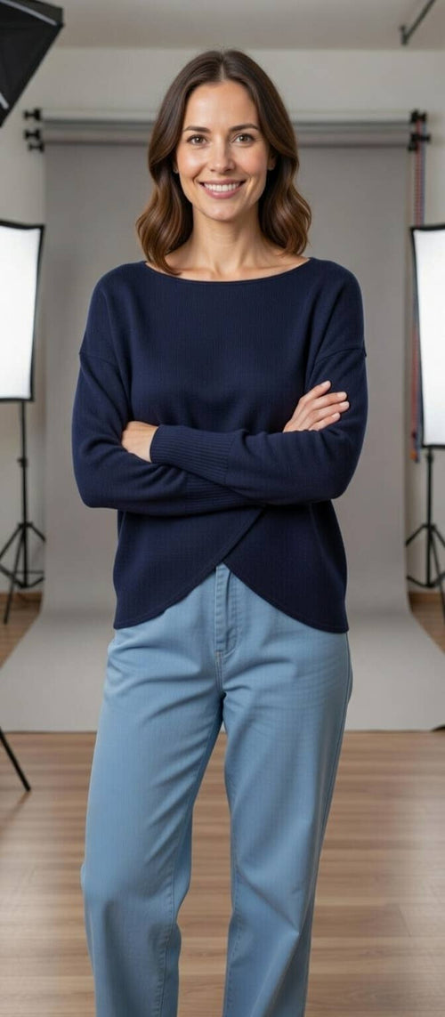 Cashmere Blend Soft Crossover Knit