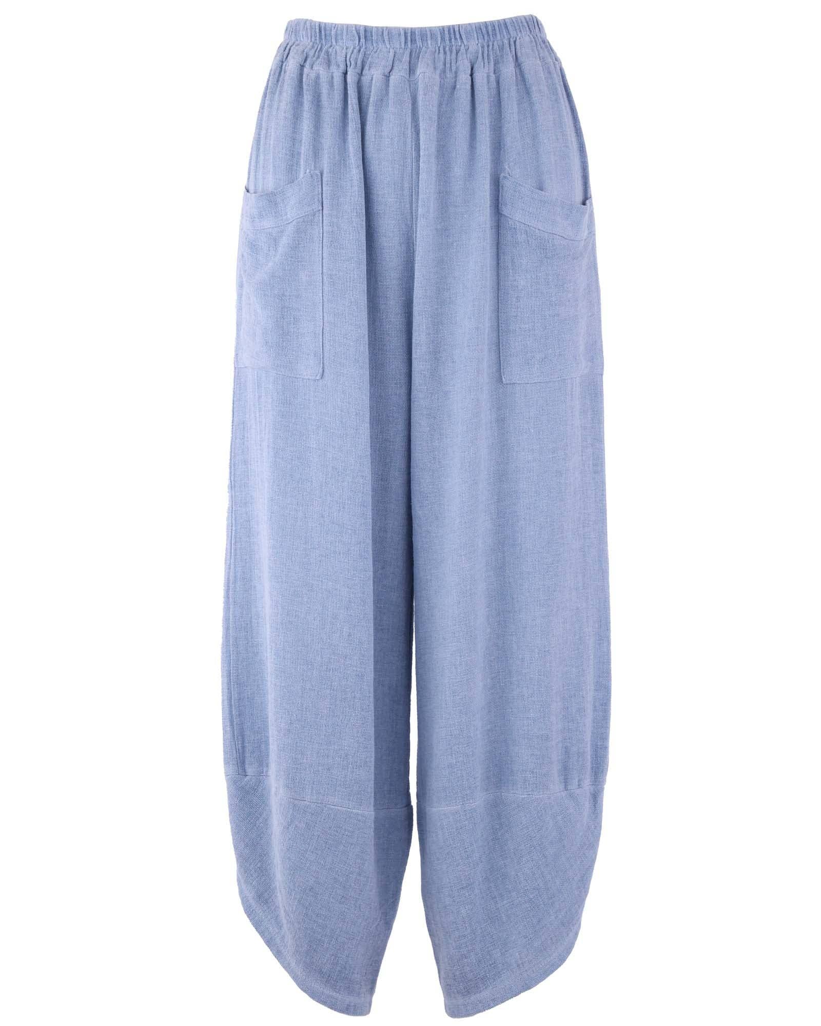 Linen and Cotton Blend Hareem Pants: Truffle