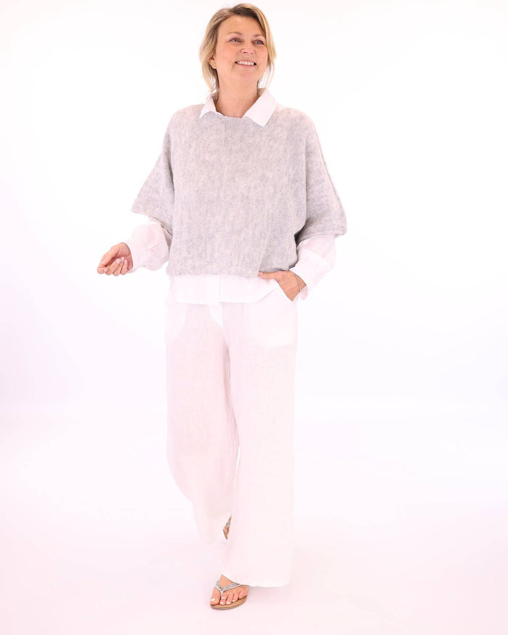 Linen Trousers: Sand / One Size