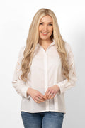 Darby Long Sleeve Cotton Shirt - White, Cut-Out: Small (UK 8-10)