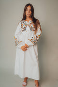 Kapda Casa. Serenade Floral Embroidered Dress — White / Size L