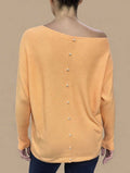 Pearl Buttons Back  - Sweater Peach