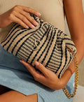 SORENA Zouzou Mini Bucket Bag – Black & White Straw